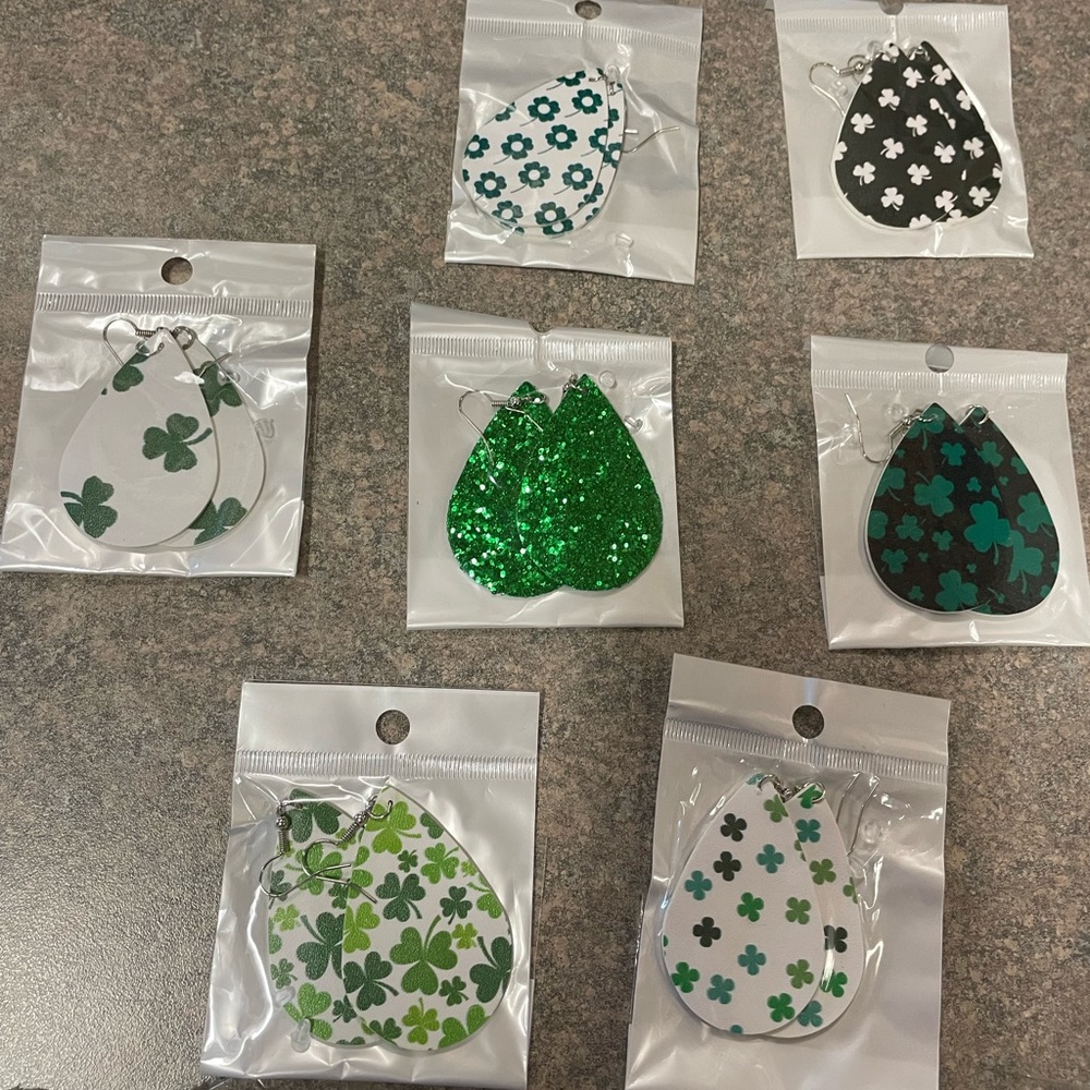 St. Patrick’s Day earrings!! Never worn! $20 for all 7 or $5/pair